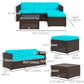 Outsunny Turquoise Patio Furniture Set, Soft Cushioned Corner Sofa Sets for Outdoor Comfort and Style | The Comfy Couch Canada