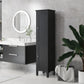 kleankin Freestanding Tall Bathroom Cabinet Organizer Adjustable Shelves Cupboards 15" x 13" x 63" Black | The Comfy Couch Canada