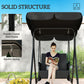 Outsunny 1-Seat Outdoor Porch Swing Patio Swing with Adjustable Canopy, Removable Seat and Back Cushion for Garden, Poolside