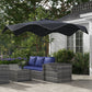 Outsunny Solar Patio Umbrella with LED and Tilt, Outdoor Market Table Umbrella Parasol with Crank, 10 x 10 ft, Dark Grey | The Comfy Couch Canada
