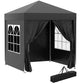 Outsunny 6.6x6.6ft Easy Pop Up Party Tent with Side Walls - Outdoor Folding Gazebo, Black | The Comfy Couch Canada