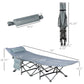 Outsunny Folding Camping Cot with Mattress Pillow Double Layer Oxford Heavy Duty Sleeping Cot Carry Bag Dark Grey | The Comfy Couch Canada