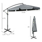 Outsunny Offset Patio Umbrella 11FT Cantilever Outdoor Umbrella with Easy Tilt Cross Base & 8 Ribs Dark Grey | The Comfy Couch Canada