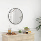 HOMCOM Sleek Round Wall Mirror: 24" Diameter Black Frame for Bedroom, Living Room & Bathroom Decor.