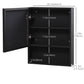 Kleankin Black Wall Cabinet: Bathroom Mirror Cabinet with Stainless Steel Frame, Single Door & Storage Shelves | The Comfy Couch Canada