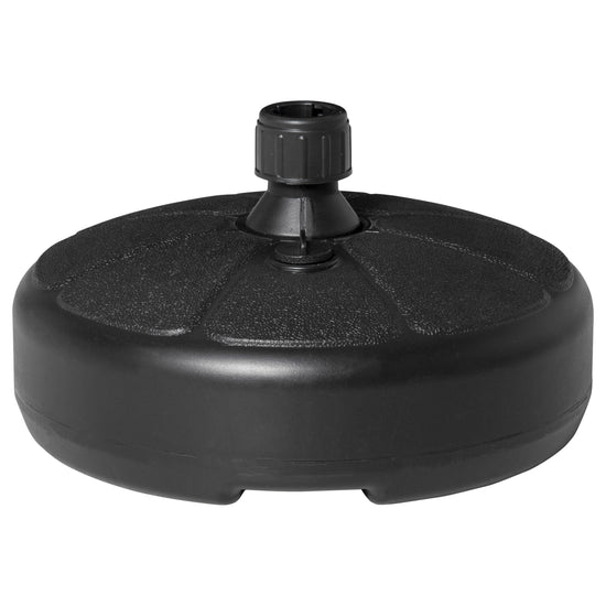 Outsunny Patio Umbrella Base, Round Umbrella Stand, Water or Sand Filled, Garden Umbrella Holder for 1.26", 1.5" Poles, Black | The Comfy Couch Canada