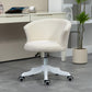 Vinsetto Armless Office Chair Fluffy Adjustable Height Swivel Mid Back White | The Comfy Couch Canada