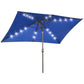 Outsunny 6.5x10ft Rectangle Solar LED Patio Umbrella: Aluminum Tilt Outdoor Market Parasol, Dark Blue | The Comfy Couch Canada