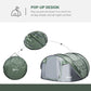 Outsunny 5 Person Camping Tent, Easy Pop Up Tent with Doors, Windows and Carry Bag, Automatic Setup Tent for Hiking, Dark Green | The Comfy Couch Canada