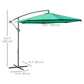 Outsunny 10ft Banana Hanging Rattan Set Sun Shade Patio Umbrella Cantilever Green | The Comfy Couch Canada