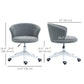 Vinsetto Armless Office Chair, Fluffy Computer Desk Chair with Adjustable Height, Swivel Wheels, Mid Back, Grey | The Comfy Couch Canada