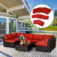 Outsunny Patio Rattan Sofa Set 14pc Outdoor Cushion Polyester Cover Replacement Set No Cushion.