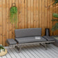 Outsunny Convertible Rattan Sofa Bed Chaise Lounge Wicker Loveseat Armchair Double Seat with Cushion All Weather Patio Furniture Grey | The Comfy Couch Canada