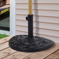 Outsunny 20" Half Round Patio Umbrella Base: Decorative Resin Stand Holder, Outdoor, Black | The Comfy Couch Canada
