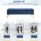 HOMCOM Velvet Upholstered Bench Button Tufted End of Bed Entryway Shoe Storage for Living Room Bedroom Decor Blue | The Comfy Couch Canada