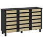 HOMCOM Rustic Shoe Storage Cabinet: 3 Slatted Doors, Adjustable Shelves for 15 Pairs, Entryway Organizer | The Comfy Couch Canada