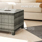 Outsunny Rattan Wicker Coffee Table with Glass Top Outdoor Garden Patio Furniture Brown Tempered | The Comfy Couch Canada
