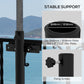 Outsunny Patio Umbrella Holder Stand for Deck Railing, Umbrella Deck Mount Bracket with Adjustable Clamps, Black | The Comfy Couch Canada
