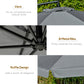 Outsunny Offset Patio Umbrella 11FT Cantilever Outdoor Umbrella with Easy Tilt Cross Base & 8 Ribs Dark Grey | The Comfy Couch Canada