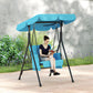 Outsunny 1-Seat Outdoor Porch Swing Patio Swing with Adjustable Canopy, Removable Seat and Back Cushion for Garden, Poolside