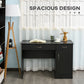 HOMCOM Computer Desk with Drawers Cabinet Adjustable Shelf Home Office Bedroom Compact Workstation Space Saving Design Black | The Comfy Couch Canada