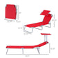 Outsunny Adjustable Garden Chaise Lounge Outdoor Camping Beach Lounging Bed Reclining Seat Portable with Sun Shade (Red) | The Comfy Couch Canada