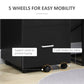 Vinsetto Locking File Chest: 2-Drawer Wooden Cabinet on Wheels for Secure Home Office & Study Organization, Black | The Comfy Couch Canada