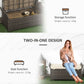 Outsunny 2-In-1 Outdoor PE Rattan Storage Bench, 27 Gallon Patio Wicker Furniture, Basket Box with Handles and Cushion Cream | The Comfy Couch Canada