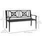 Outsunny Steel Garden Bench 2-person Outdoor Loveseat Black Durable Patio Furniture for Lawn Deck Yard Porch Entryway | The Comfy Couch Canada