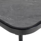 Outsunny Square Outdoor Table, Patio Bistro Coffee Table with Faux-marbled Top and 42mm Umbrella Hole for Garden, Dark Grey | The Comfy Couch Canada