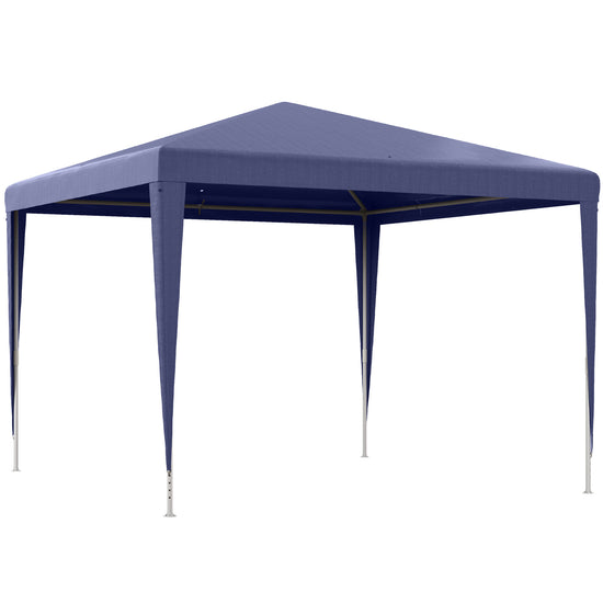 Outsunny 10x10ft Party Tent Portable Gazebo, Folding Garden Canopy Event Shelter Outdoor Sunshade Dark Blue.