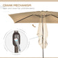 Outsunny Rectangle Patio Umbrella: 6.5x10ft Aluminum Tilt Outdoor Sunshade Canopy with Crank, Tan | The Comfy Couch Canada