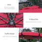 Outsunny 9FT Offset Hanging Patio Umbrella: Red Easy Crank Tilt Cross Base 8 Ribs UV Blocking Canopy | The Comfy Couch Canada