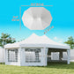 Outsunny 29x21ft High Peak Decagonal Wedding Event Party Tent Gazebo Canopy w/ 10 Removable Walls White | The Comfy Couch Canada