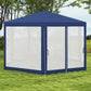 Outsunny Hexagon Party Tent, Patio Gazebo with Netting Mesh, Blue | The Comfy Couch Canada