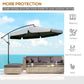Outsunny Offset Patio Umbrella 11FT Cantilever Outdoor Umbrella with Easy Tilt Cross Base & 8 Ribs Dark Grey | The Comfy Couch Canada