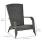 Outsunny Patio Wicker Adirondack Chair PE Rattan Outdoor Muskoka Fire Pit with Cushions for Garden Backyard Red | The Comfy Couch Canada