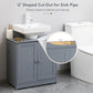 HOMCOM Pedestal Sink Bathroom Vanity Cabinet Under Sink Design 2 Doors Shelf Grey.