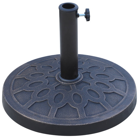 Outsunny Patio Umbrella Stand Round Resin Base Market Garden Parasol Holder Bronze | The Comfy Couch Canada