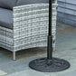 Outsunny Round Cast Iron Patio Umbrella Base: Outdoor Stand Holder for Φ38/48mm Poles, Black | The Comfy Couch Canada