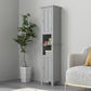 kleankin Freestanding Linen Cabinet Bathroom Storage with Open Shelves Cupboards Grey 13.8" x 11.8" x 62.4" | The Comfy Couch Canada