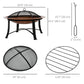 Outsunny 30" Outdoor Fire Pit Bowl, Round Fire Pit with Lid, Log Grate, Poker for Backyard, Camping, Picnic, Bronze | The Comfy Couch Canada