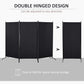 HOMCOM Minimalist Elegance Room Divider: 3-Panel Double Hinged Folding Wall Partition for Home Office, Sleek Black | The Comfy Couch Canada