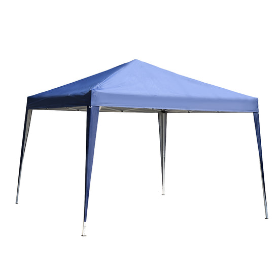 Outsunny 10x10ft Folding Pop Up Tent Outdoor Gazebo Canopy w/ Carrying Bag Blue.