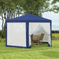 Outsunny Hexagon Party Tent, Patio Gazebo with Netting Mesh, Blue | The Comfy Couch Canada