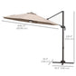 Outsunny 10ft Offset LED Patio Umbrella: Cantilever Parasol with 360å¡ Rotation, Cross Base for Outdoor Deck & Beach, Khaki | The Comfy Couch Canada