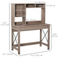 HOMCOM Study Desk: Bookshelves Storage, Writing Work, Bedroom Home Office Workstation, Brown | The Comfy Couch Canada