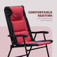 Outsunny 3pc Outdoor Folding Rocking Chair and Table Set Camping Yard Lounger Seat Patio Bistro Set w/ Padded Seat Red | The Comfy Couch Canada