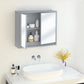 HOMCOM Grey Wall Medicine Cabinet: Mirrored 2-Tier Storage Cabinet with Hinged Door for Bathroom Organization | The Comfy Couch Canada