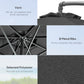 Outsunny Offset Patio Umbrella: 9.6ft Banana Cantilever Hanging Parasol with Base Crank Black | The Comfy Couch Canada